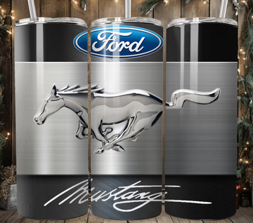 Ford Mustang 20oz Travel Tumbler Mug - Insulated Gift Idea for Car Lovers