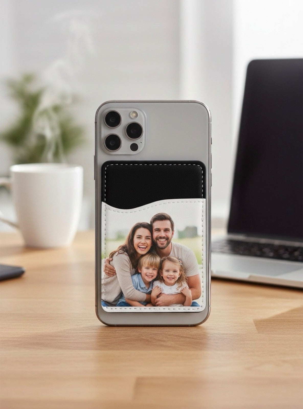 Personalised Photo Phone Card Holder - Adhesive Back Slim Wallet, 2-3 Cards