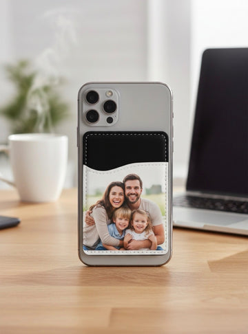 Personalised Photo Phone Card Holder - Adhesive Back Slim Wallet, 2-3 Cards