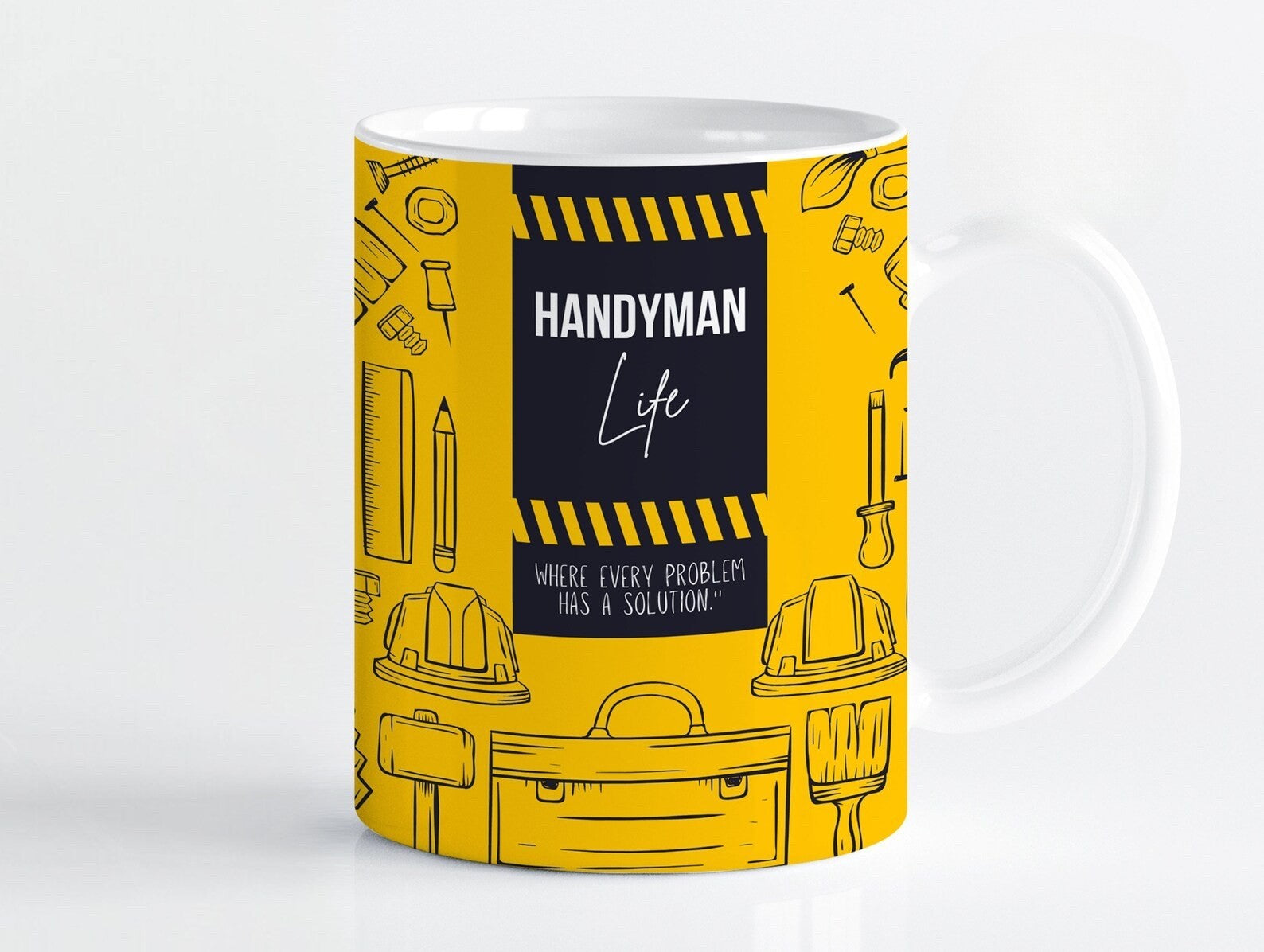 Handyman Life Mug - White Ceramic Coffee Cup, Christmas Secret Santa Gift