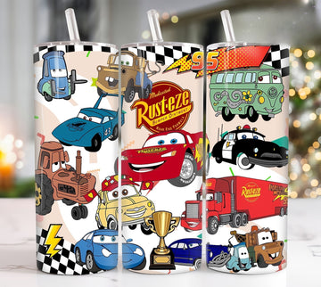 Cartoon Cars Insulated Stainless Steel Travel Mug – Durable Coffee Cup