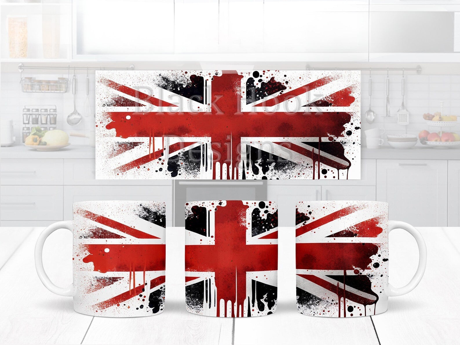 British Flag Mug - 11 oz Ceramic Coffee Cup with Union Jack Design, Gift