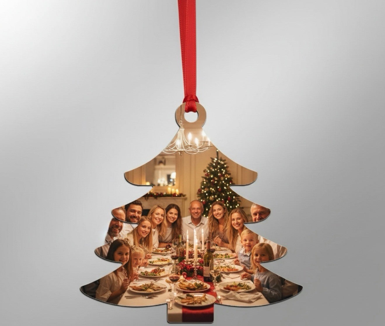 Personalised Aluminium Photo Christmas Ornament - Bauble Keepsake Gift