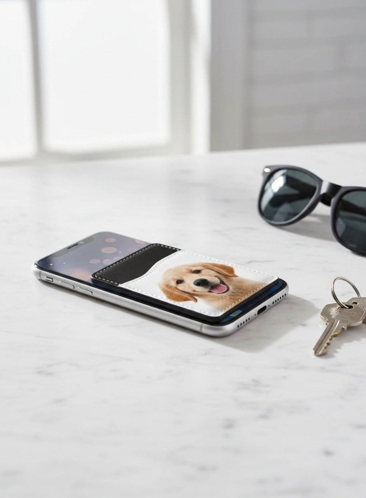 Personalised Photo Phone Card Holder - Adhesive Back Slim Wallet, 2-3 Cards