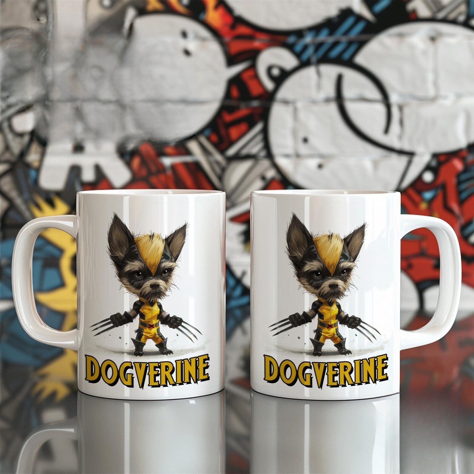 Funny Dogpool Mug - Superhero Dog Coffee Cup Gift for Deadpool Fans Novelty