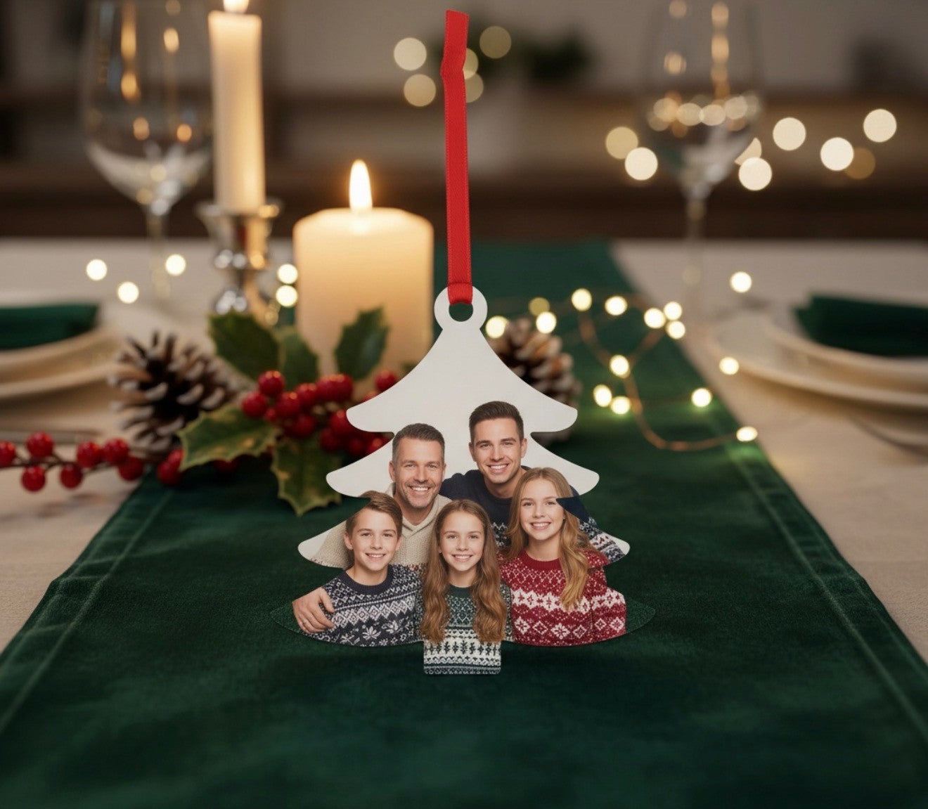 Personalised Aluminium Photo Christmas Ornament - Bauble Keepsake Gift