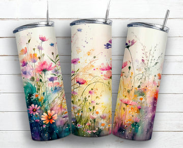 20oz Stainless Steel Travel Tumbler - Floral Watercolour Insulated Coffee Cup