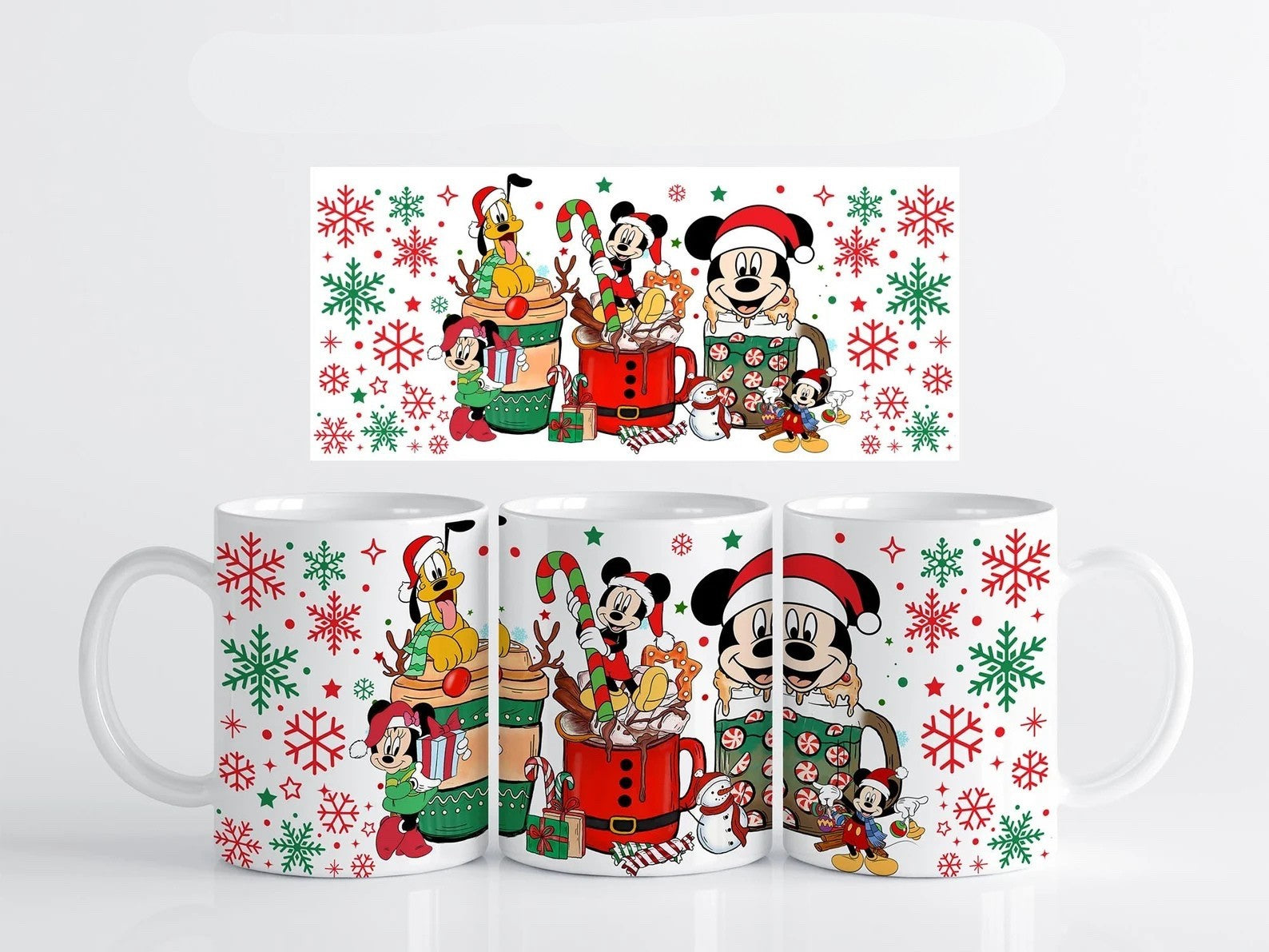 Christmas Mickey Mouse Ceramic Coffee Mug Microwave Safe Dishwasher Safe