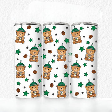 Iced Coffee Teddy Bear 20oz Travel Mug - Keeps Drinks Hot or Cold, BPA Free