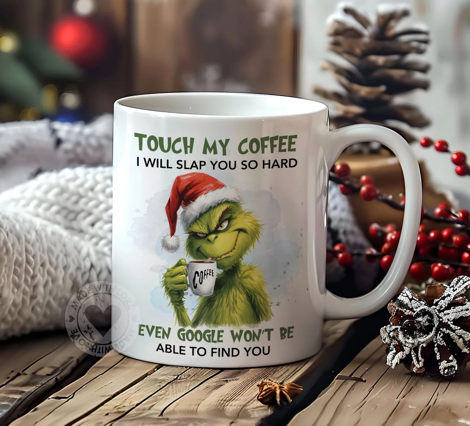 Grinch Christmas Mug - Before Coffee Sarcastic Cup Gift for Grinch Lovers