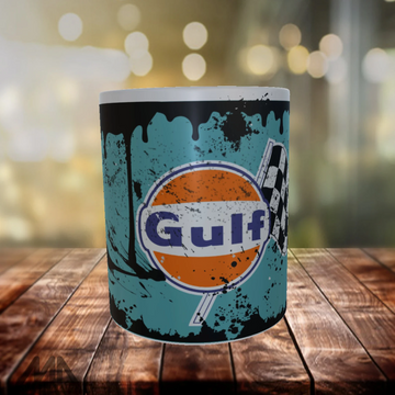 Gulf Oil 11 oz Ceramic Mug - Classic Logo Coffee Cup for Oil & Gas Fans