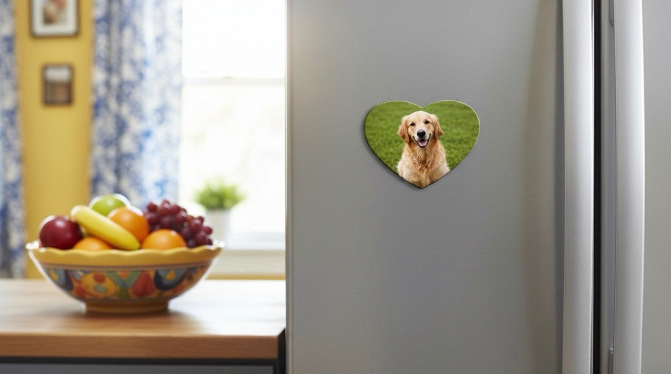 Personalised Heart Fridge Magnet - Custom Photo Gift Keepsake 5.5cm Glossy