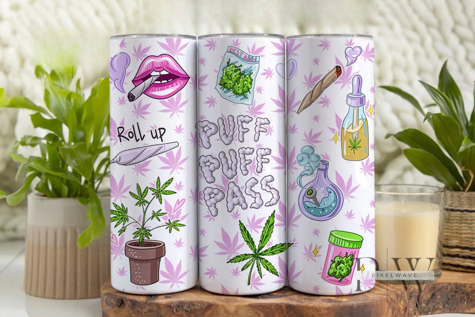 Weed Travel Mug Insulated Stainless Steel Coffee Cup Leak-Proof 20oz