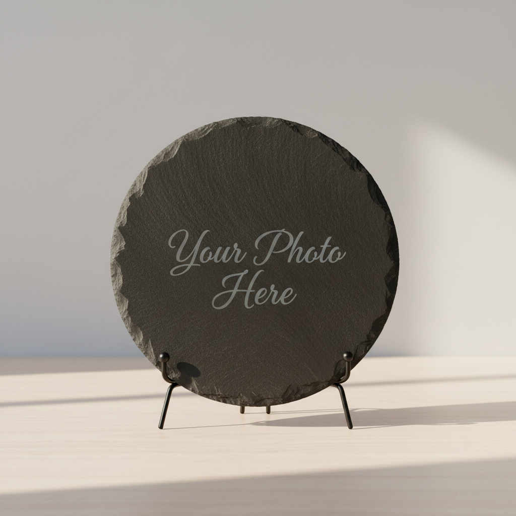 Circle Photo Slate – 15cm x 15cm