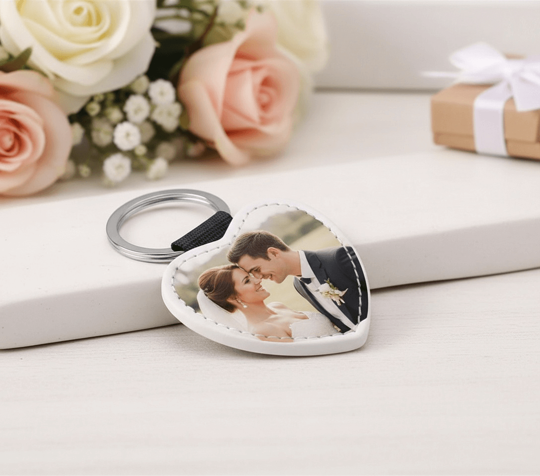 Personalised PU Leather Photo Keyring